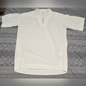 FRAME Channing Cotton Mini Dress In White Size Medium